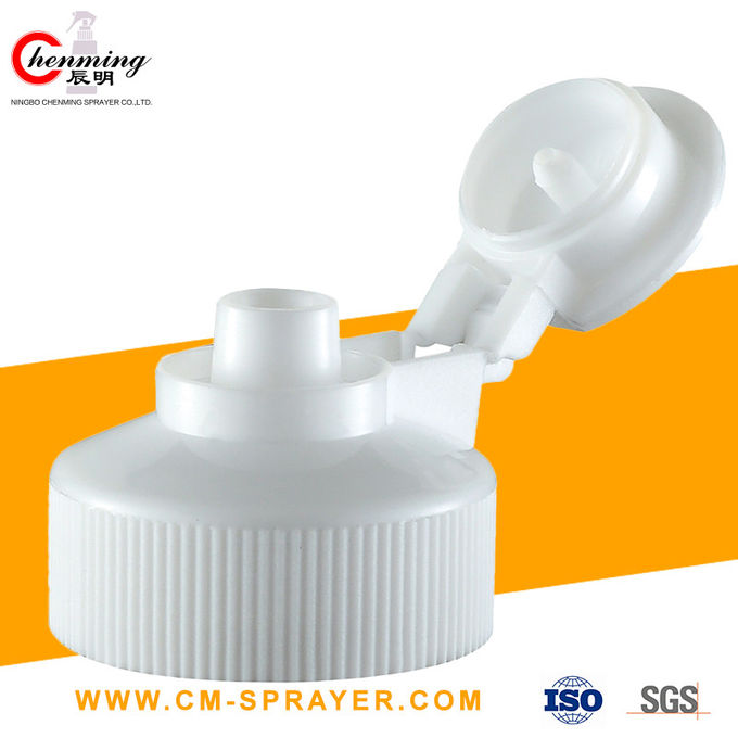 38-400 24/410 di gonna costolata rotonda del filo bianco di Flip Top Caps Child Resistant 24mm 38mm ha munito 0
